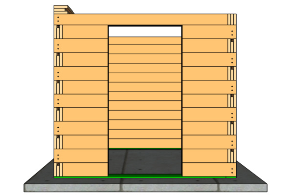 Location: first roof beam